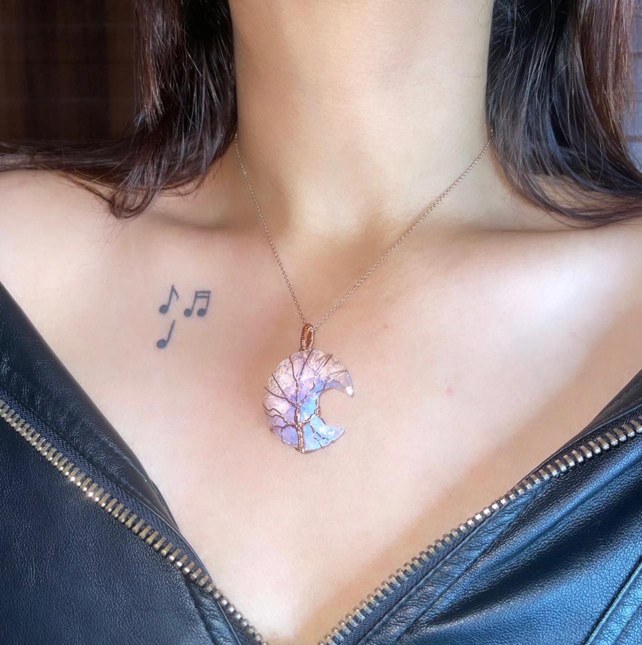 MOON SHAPE OPALITE PENDANT