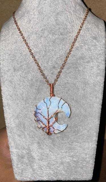 MOON SHAPE OPALITE PENDANT