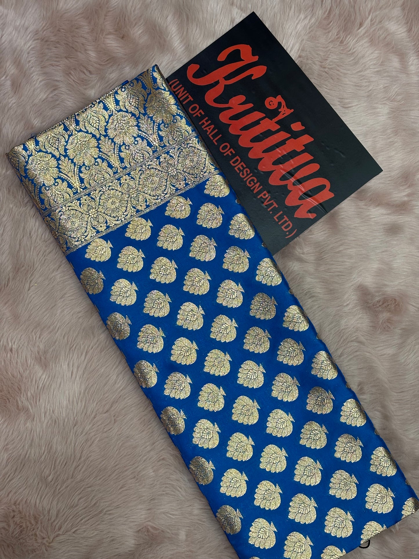 BANARASI ZARI BIG BOOTIES WORK IN GEORGETTE BLUE COLOUR SAREE