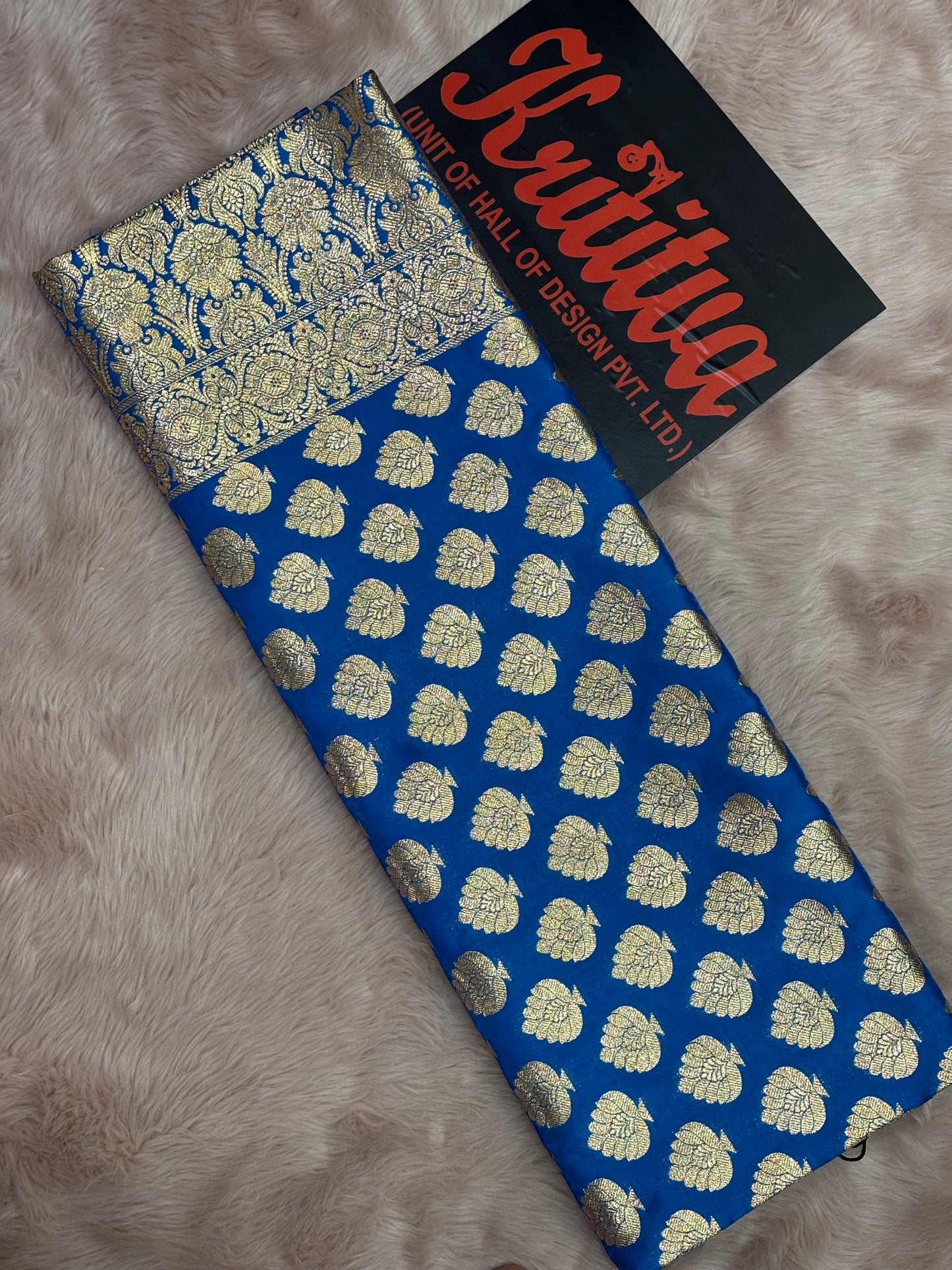 BANARASI ZARI BIG BOOTIES WORK IN GEORGETTE BLUE COLOUR SAREE