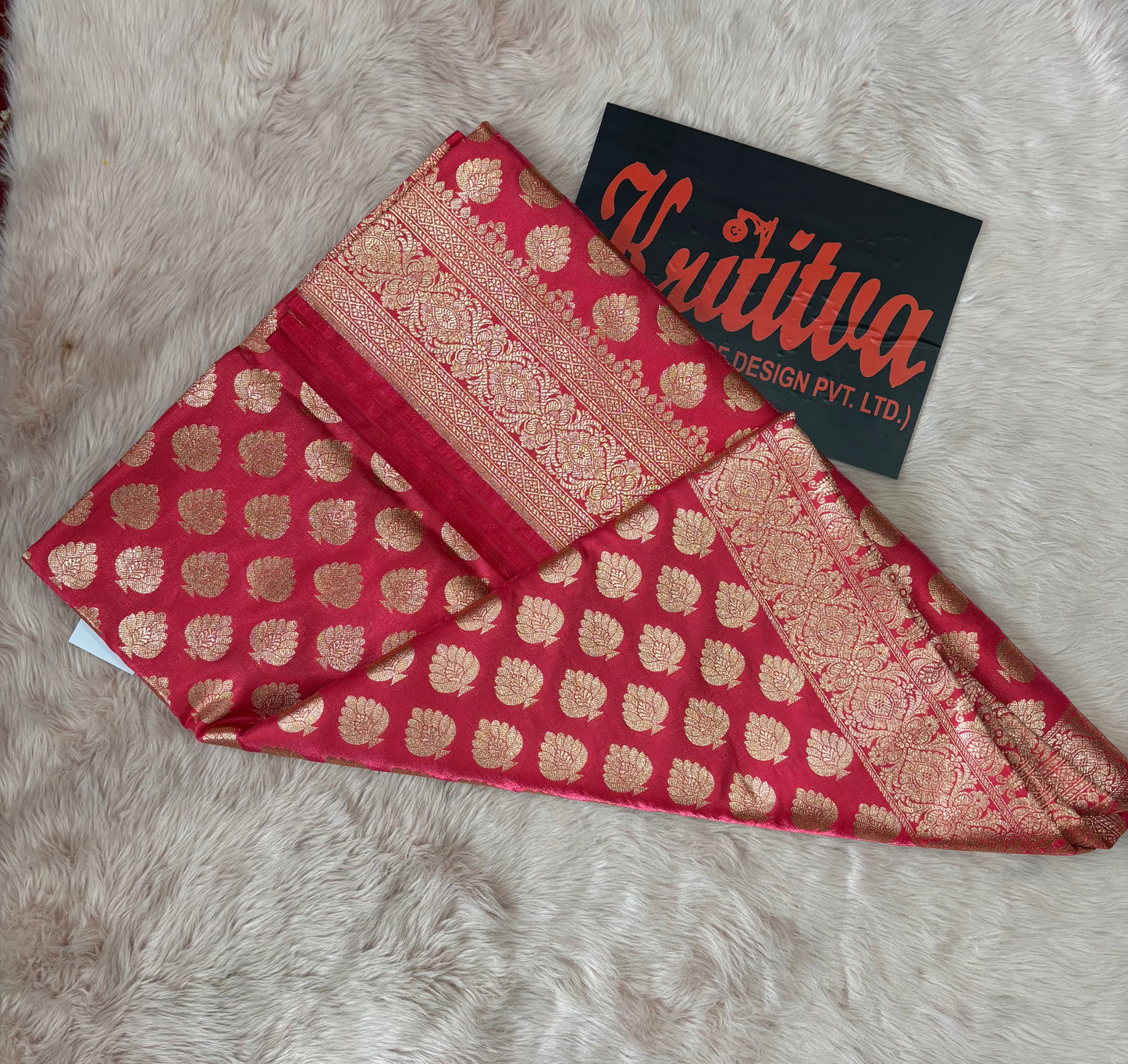 BANARASI SILVER BIG BOOTIES WORK IN RED GEORGETTE VERY BEAUTIFUL SAREE