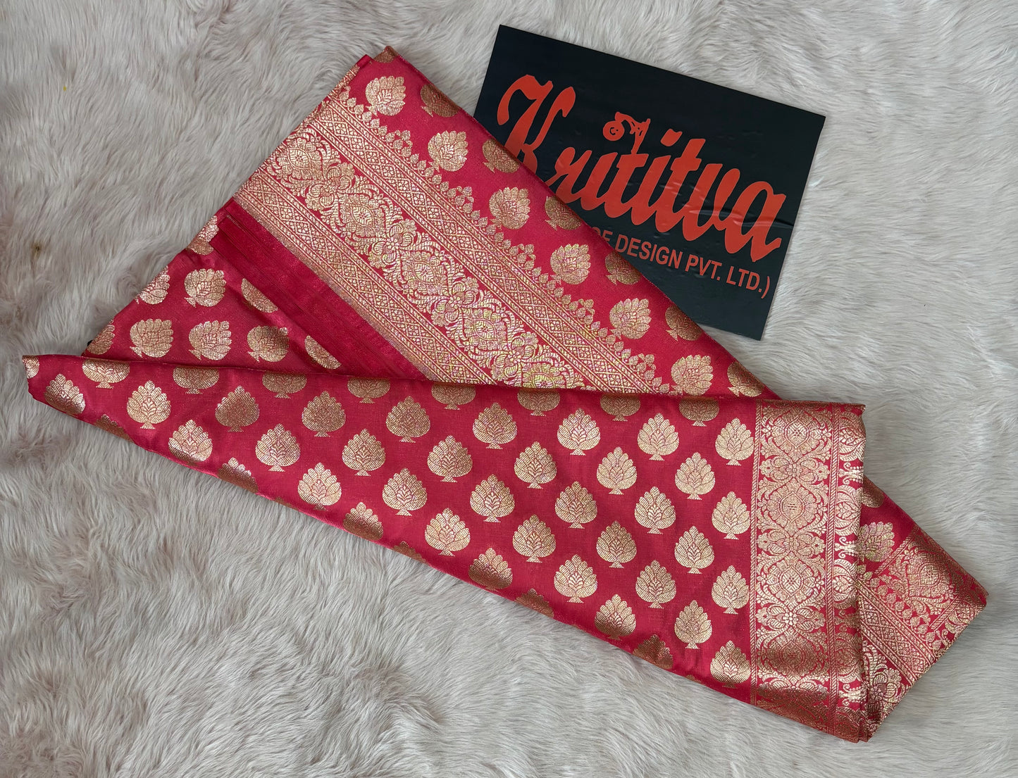 BANARASI SILVER BIG BOOTIES WORK IN RED GEORGETTE VERY BEAUTIFUL SAREE
