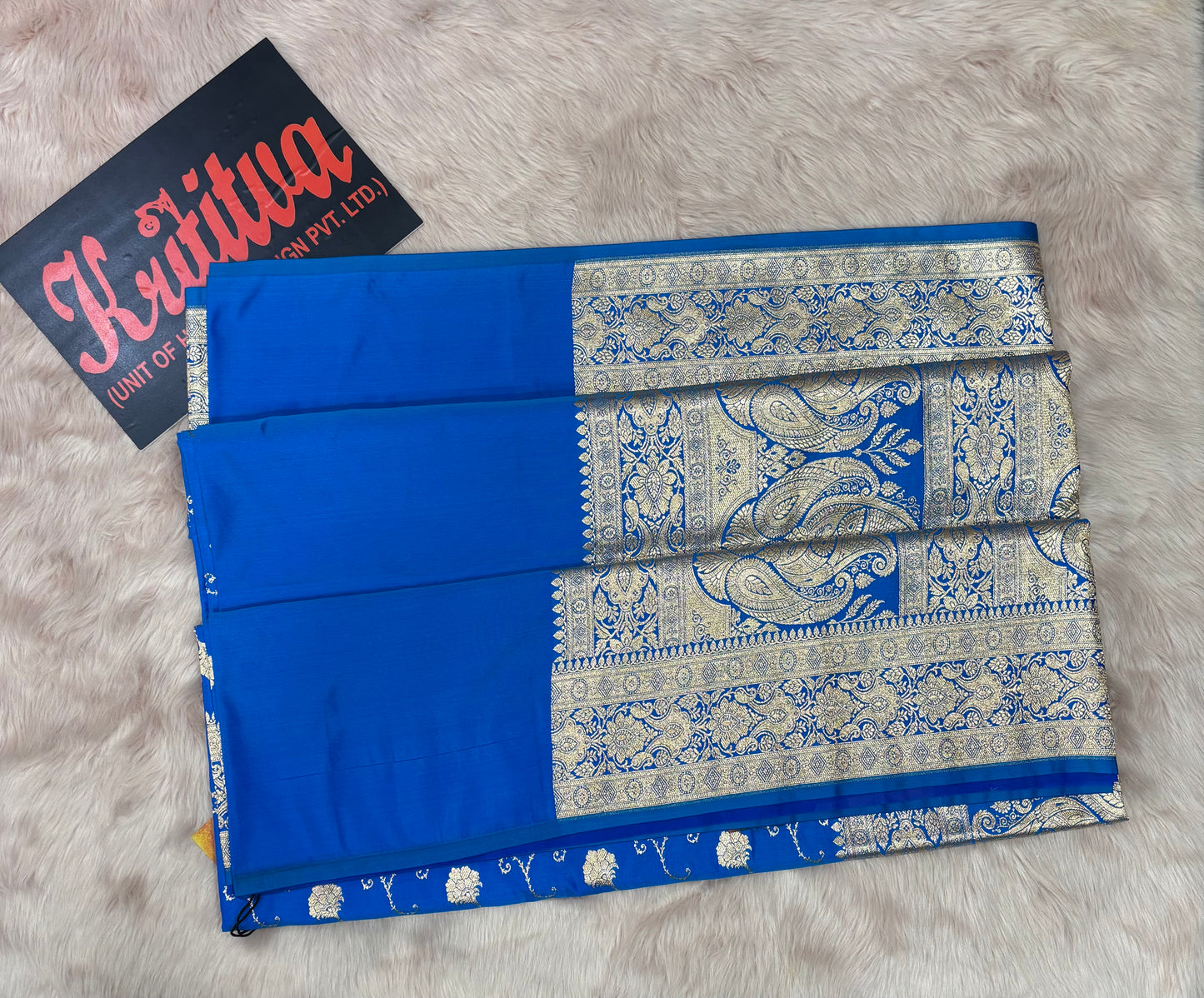 BANARASI KATAN WEAVING FULL ZAAL BOOTIES WORK FILLED SAREE IN COOL ROYAL BLUE COLOUR