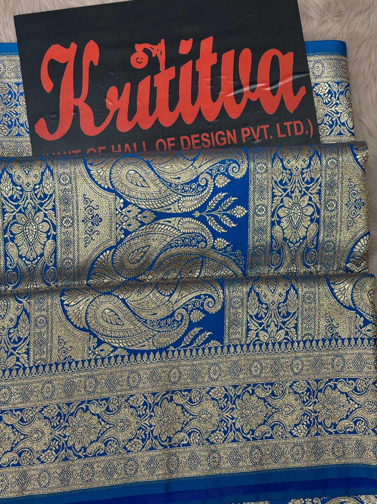 BANARASI KATAN WEAVING FULL ZAAL BOOTIES WORK FILLED SAREE IN COOL ROYAL BLUE COLOUR