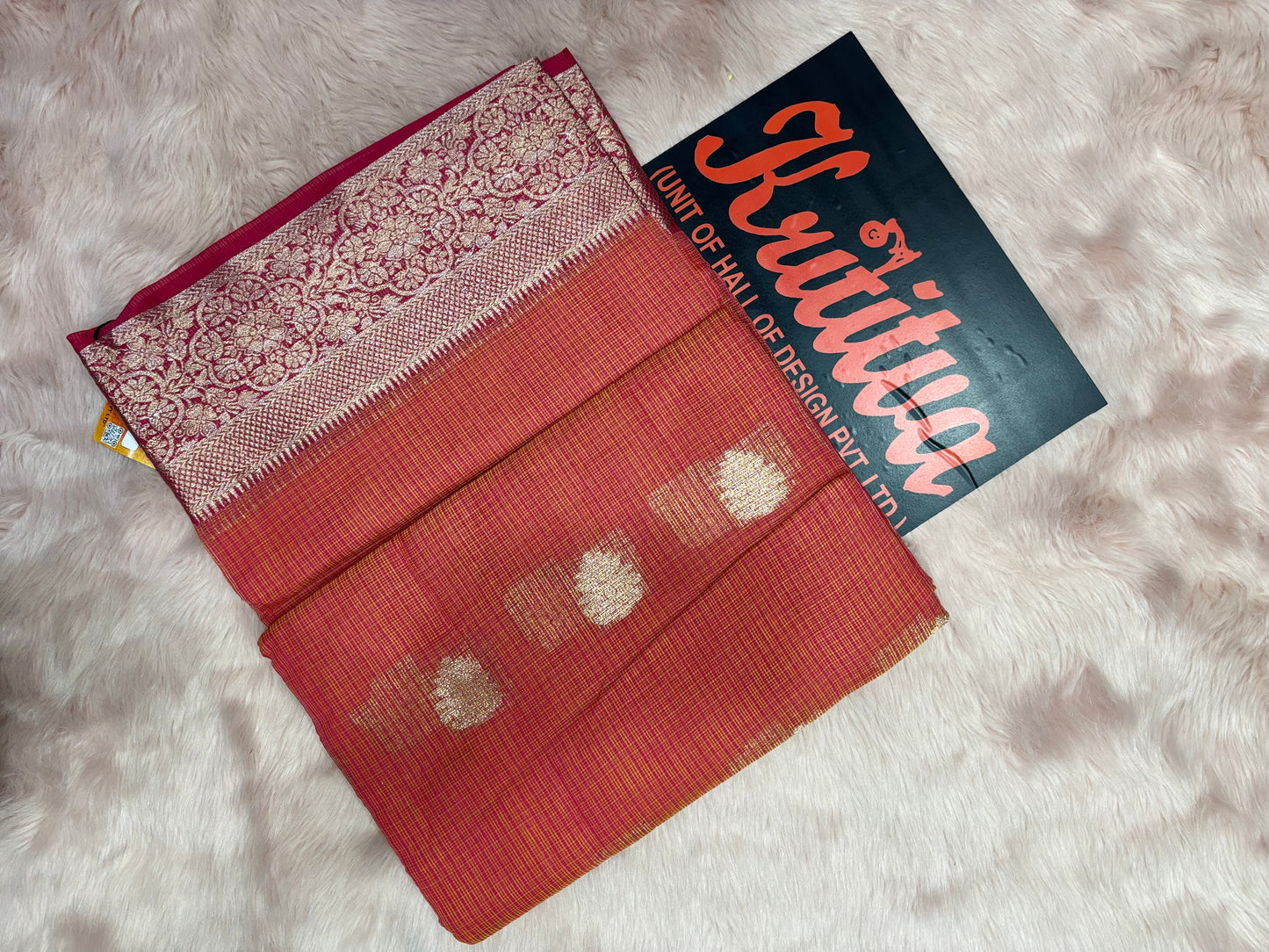 ELEGANT KOTA SAREE IN BROWN COLOUR WITH NICE BORDER AND BOOTIES