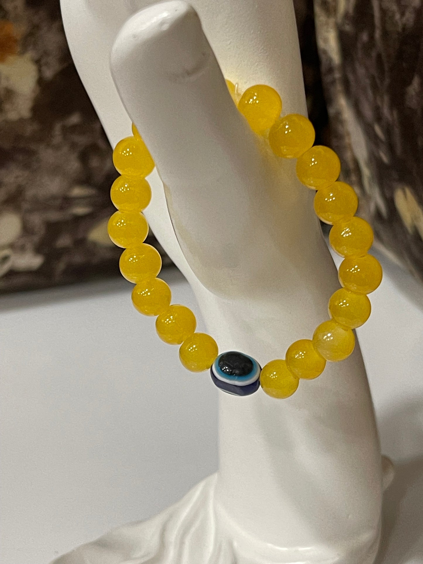 X-EVIL EYE PROTECTION YELLOW BEADS BRACELATE