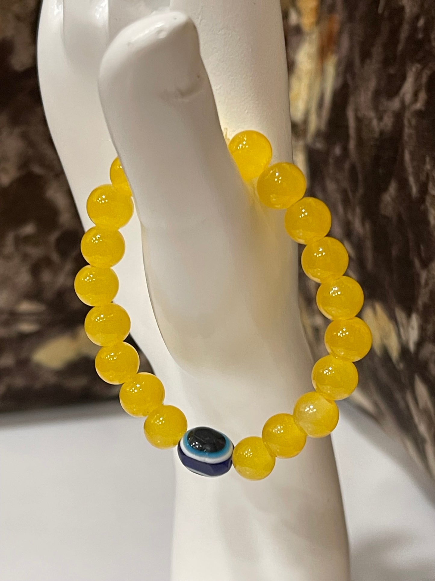 X-EVIL EYE PROTECTION YELLOW BEADS BRACELATE