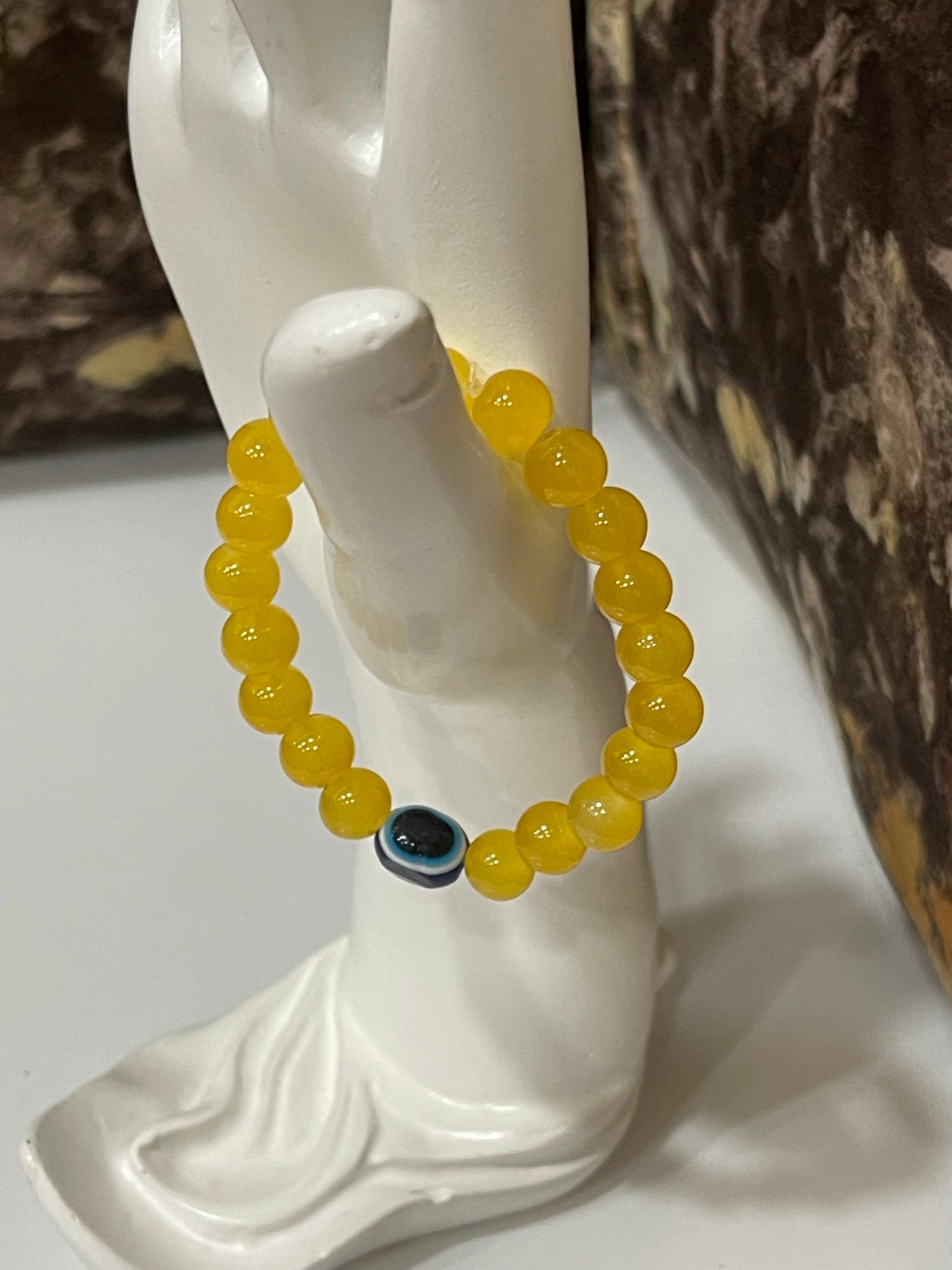X-EVIL EYE PROTECTION YELLOW BEADS BRACELATE