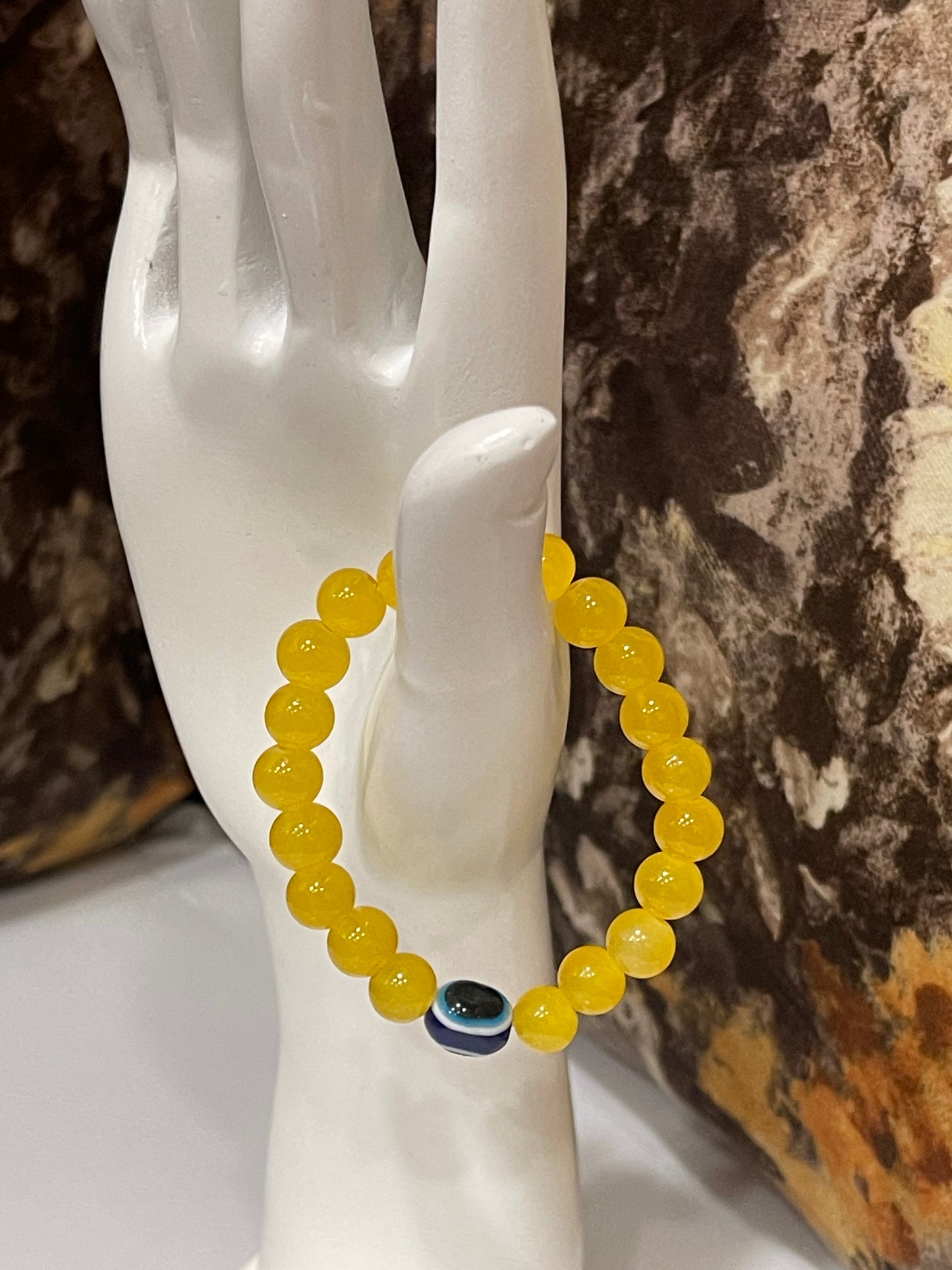 X-EVIL EYE PROTECTION YELLOW BEADS BRACELATE