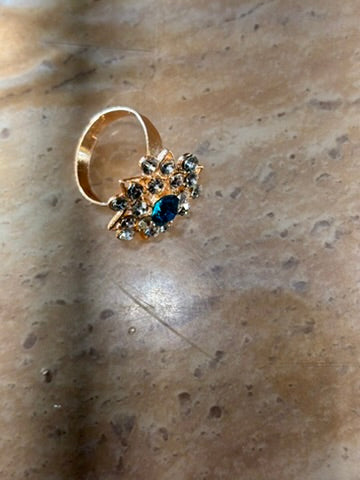 STONE RING IN AEGEAN COLOUR .