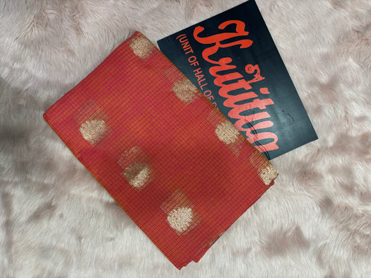 ELEGANT KOTA SAREE IN BROWN COLOUR WITH NICE BORDER AND BOOTIES