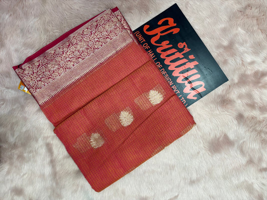 ELEGANT KOTA SAREE IN BROWN COLOUR WITH NICE BORDER AND BOOTIES