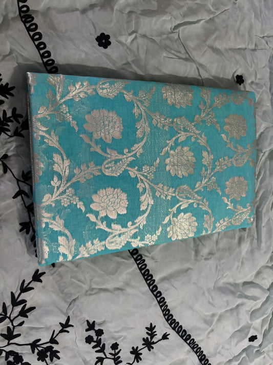 SKY BLUE RICH ZARI WORK SAREE
