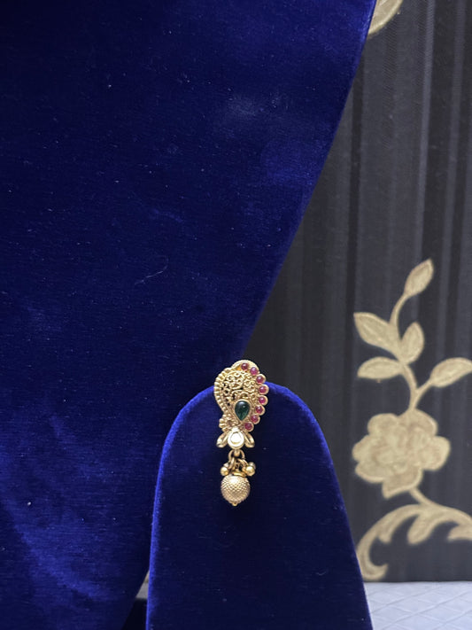 traditional design ,  goddess pic embossed thin chokar