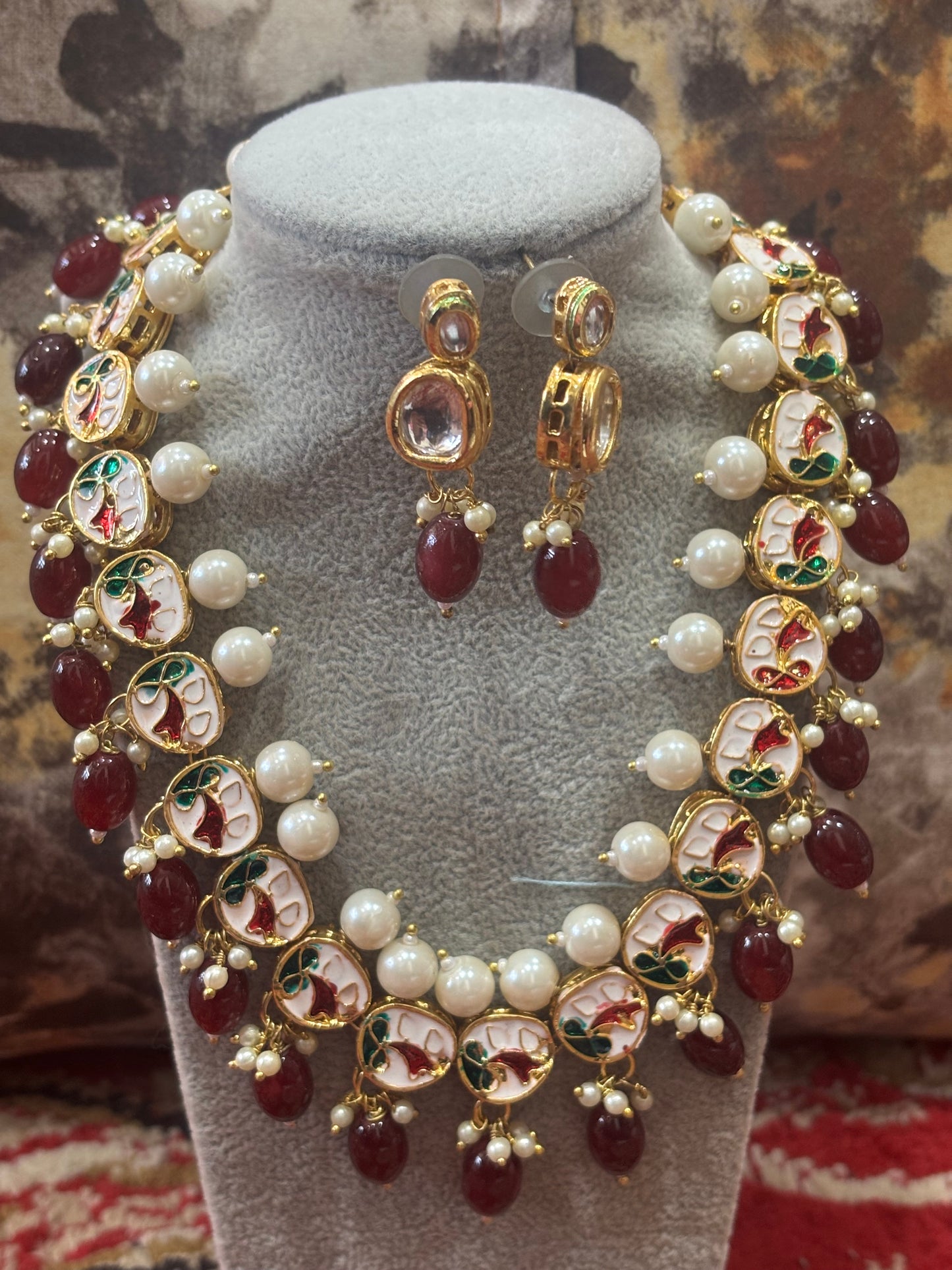 KUNDAN AND MEENAKARI DUAL SIDE NECKLACE