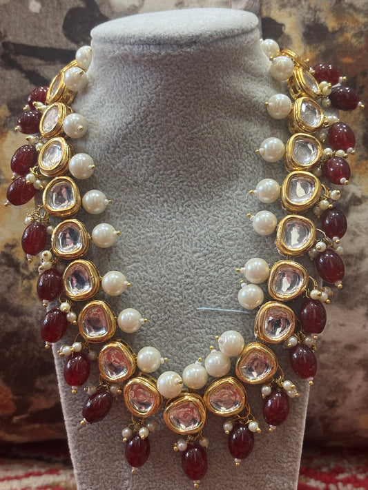 KUNDAN AND MEENAKARI DUAL SIDE NECKLACE