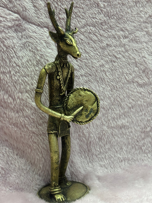 Z .ANTIQUE FORM STATUE OF A MAN AND ANIMAL MIX FIGURE .