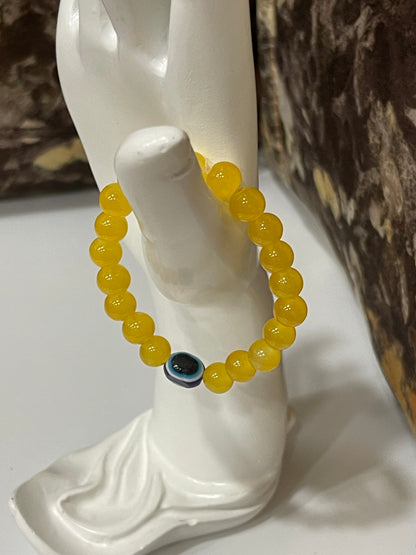 X-EVIL EYE PROTECTION YELLOW BEADS BRACELATE
