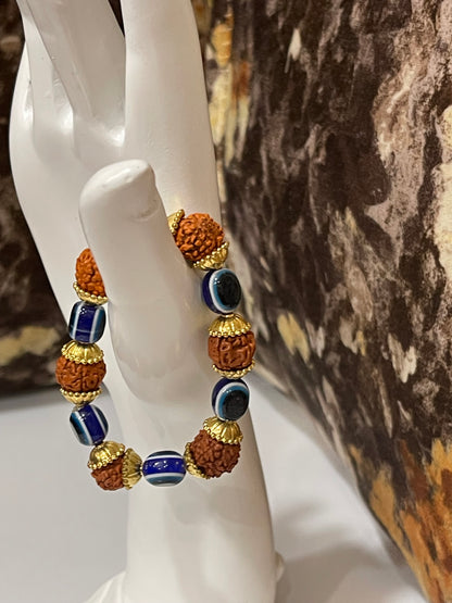 RUDRAKSH AND EVIL EYE BRACELET