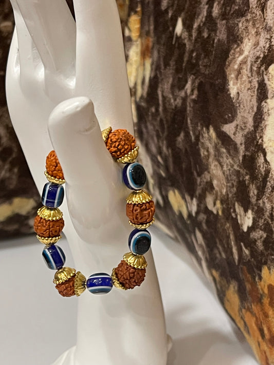 RUDRAKSH AND EVIL EYE BRACELET