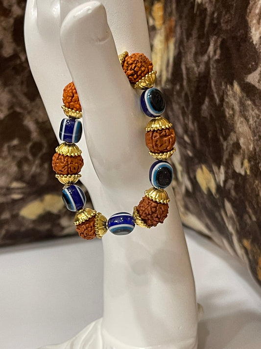 RUDRAKSH AND EVIL EYE BRACELET