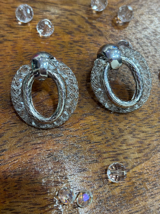 OXIDIZED SILVER EAR RING .