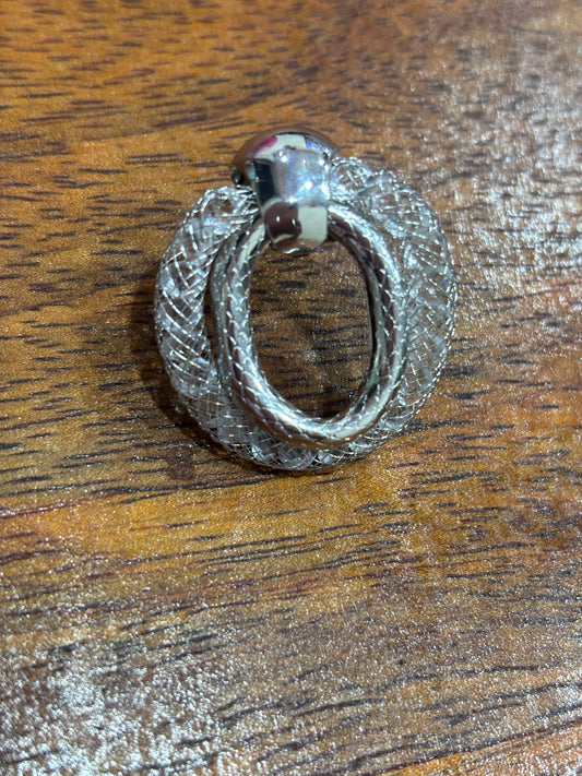 OXIDIZED SILVER EAR RING .
