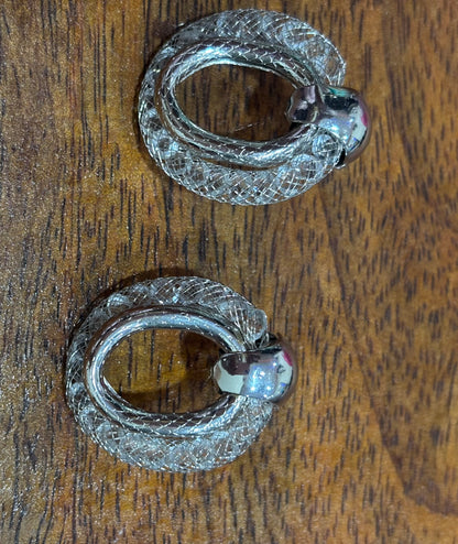 OXIDIZED SILVER EAR RING .