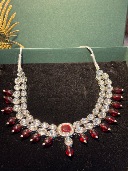 ENCHANTING AND ROYAL ,  RUBY STONE NECKLACE SET .