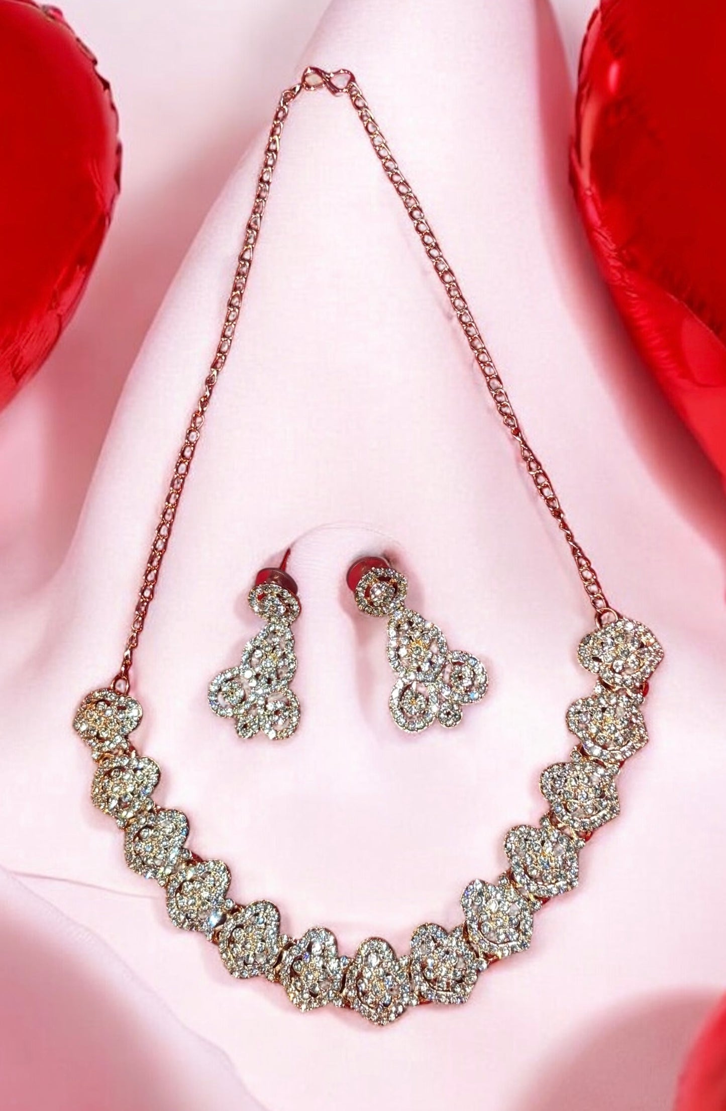 BEAUTIFUL ROSE GOLD STONE NECKLACE