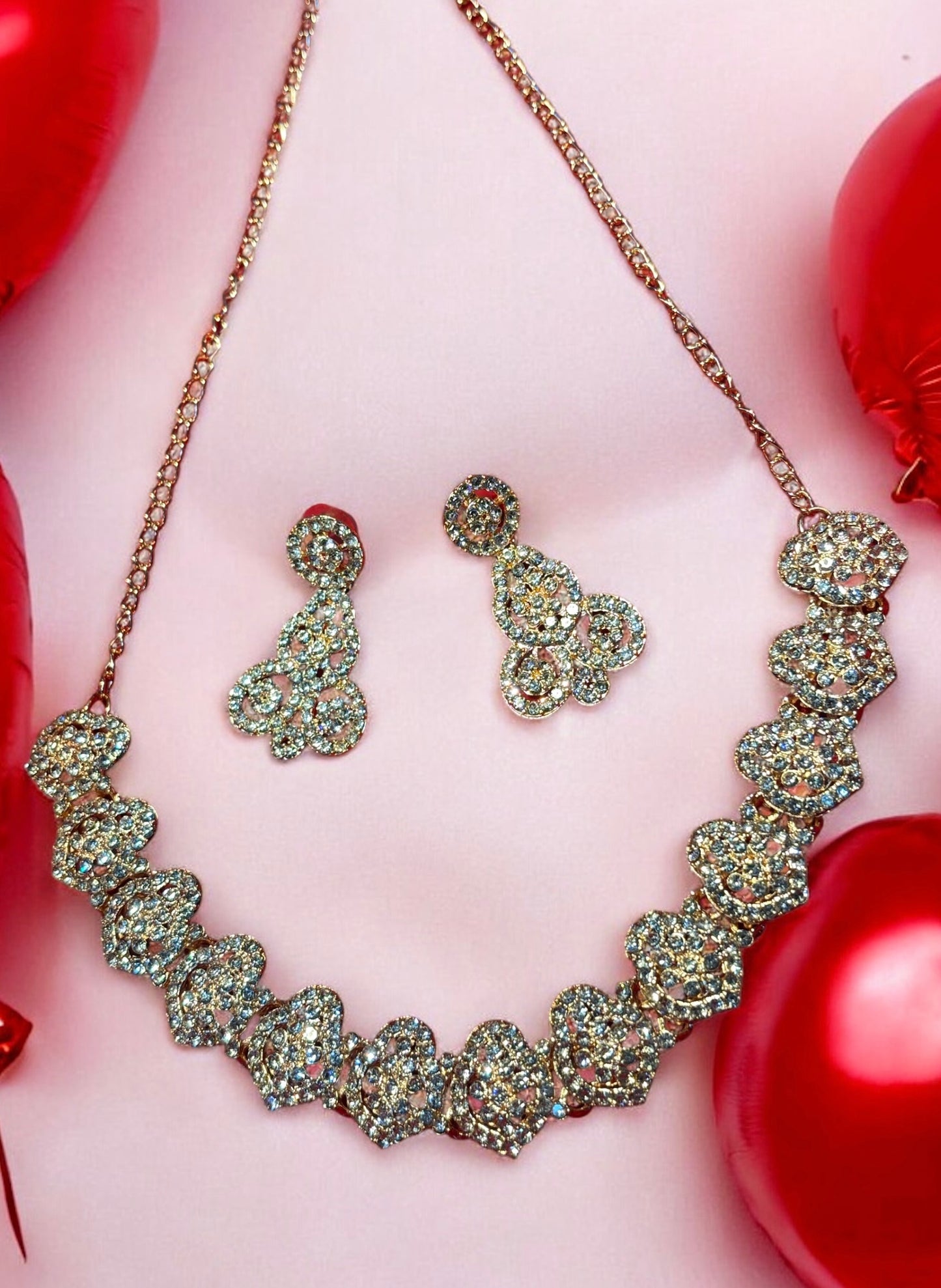 BEAUTIFUL ROSE GOLD STONE NECKLACE